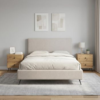 Set De 2 Mesitas De Noche - Mueble De Dormitorio - Madera De Ingeniería - Roble (43x34.5x47.5cm)