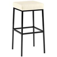 taburete de bar funda de polipiel montreal simil cuero crema 37x37x78 cm clp