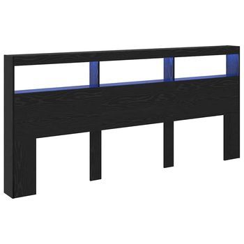 Cabecero，panel De Cabecero Roble Negro 220 X 17 X 102 Cm Madera Contrachapada