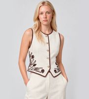 marella para mujer 2613151012200 chaleco de lino mllaerovia beige 38 casual