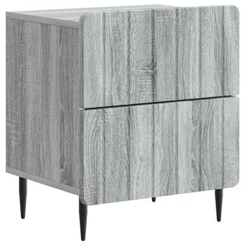 Armario De Noche Gris Sonoma 43 X 34,5 X 49,5 Cm Vidaxl