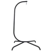 costway soporte en forma de c para hamaca con rotacion de 360 gancho de muelle para interiores y exteriores 106 x 105 x 197 cm negro