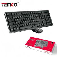 teclado kit inalambrico con raton temco kw02 con motor optico tecnologia de 2hghz transmision de senal hasta 10 metros
