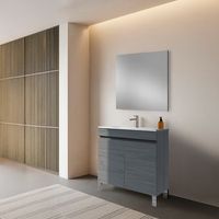 mueble stephanie 80 cm 2p fresno gris pack mueble  lavabo