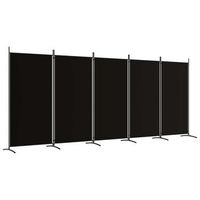 biombo divisor de 5 paneles de tela negro 433x180 cm vidaxl