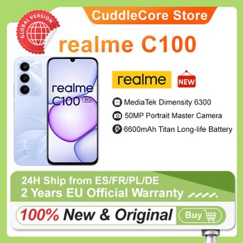 Teléfono Inteligente realme C100 5G, Pantalla de 6.8'' y 144Hz, Batería Grande de 6600mAh, Carga de 45W, Resistente al Agua y al Polvo IP64, Doble SIM, Android 16, Teléfono Económico
