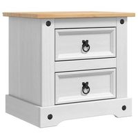 mesita de noche corona 53 x 39 x 47 cm madera de pino macizo vidaxl
