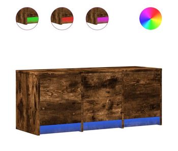 Mueble tv - mesa de tv led madera ingeniería roble ahumado 97x34x40 cm
