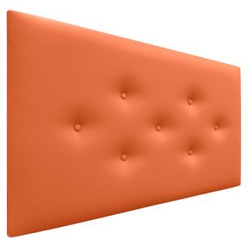 Dhome Cabecero De Polipiel Con 3 Hileras Intercaladas De Botones Cabezal Tapizado Cama Lujo (naranja, 90cm)