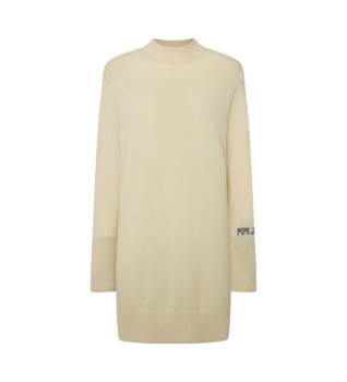 Pepe Jeans para mujer. PL953593 Vestido Hazel blanco roto (S), Casual, Poliéster, Manga larga, Sostenible