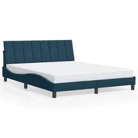 estructura de cama sin colchon hanko terciopelo azul 160x200 cm vidaxl