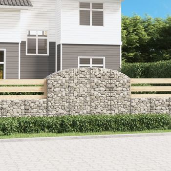 Cesta Gaviones | Gavión Para Piedras | Gavión Decorativo Forma Arco Hierro Galvanizado 200x50x120/140 Cm Cfw399714