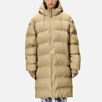 rains alta long coated-shell puffer jacket - xs
