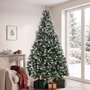 Árbol De Navidad Artificial De Pvc Acero Homcom 150x150x240 Cm-verde