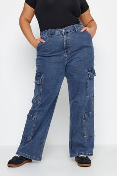 Limited Collection Vaqueros Cargo Azul Medio, Mujer Curvy Y Tallas Grandes, Limited Collection