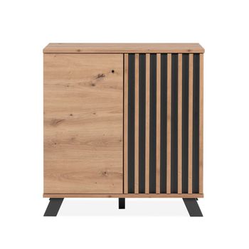 Aparador 2 puertas decoración roble artesanal l80 cm