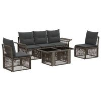 conjunto de sofas de jardin 6 uds gris y gris oscuro vidaxl