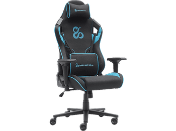 Silla gaming - Newskill Takamikura V2, 4D, Hasta 136 kg, Cojín cervical y lumbar, Reposabrazos Azul