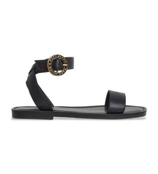 Pepe Jeans para mujer. PLS90700 Sandalias de piel Kat Logo negro (36), Plano, Hebilla, Casual