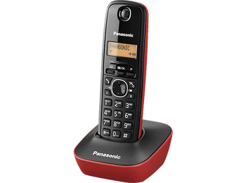 Teléfono - Panasonic KX-TG 1611 SPR Rojo con identificador de llamadas