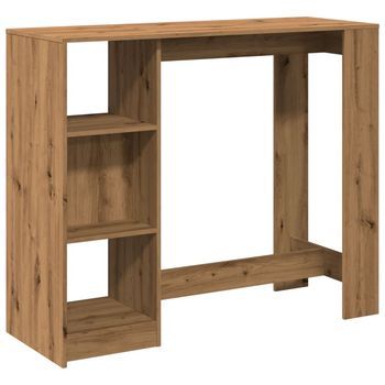 Mesa Bar Con Estante Madera Roble Artisian 124x46x103,5 Cm Vidaxl