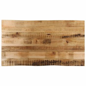 Tablero De Mesa Borde Natural Madera Maciza Mango 110x60x2,5 Cm Vidaxl
