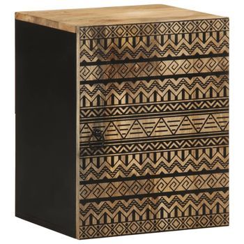 Armario Colgante Baño Madera Maciza Mango Negro 38x33,5x48 Cm Vidaxl