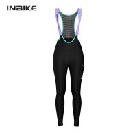 inbike-pantalones con pechera para ciclismo profesional para mujer ropa de ciclismo de lana a prueba de viento pantalones acolchados de gel para bicicleta de carretera invierno