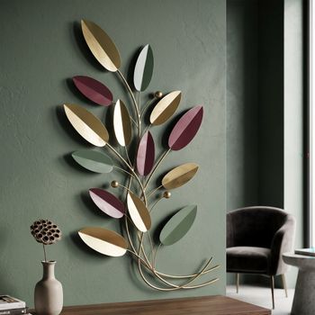 Panel decorativo hojas 3d cm 59x3,8x98,4
