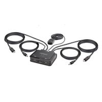 kvm startechcom usb-c displayport 2 puertos 4k 60hz cables integrados audio teclas acceso