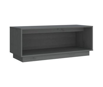 Mueble tv - mesa de tv de madera maciza de pino gris 90x35x35 cm