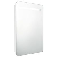 armario de bano con espejo led blanco brillante 60x11x80 cm vidaxl