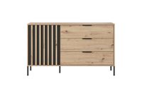 comoda efecto madera crema y negro