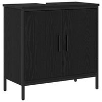 mueble de lavabo para bano roble negro 60 x 30 x 60 cm vidaxl