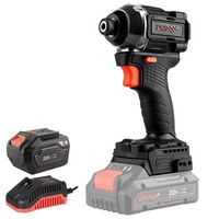 atornillador de impacto 20v dtd-201bc dnipro-m motor brushless 200 nm 4 velocidades portabrocas 14 hex solo 1 kg con bateria 6ah y cargador