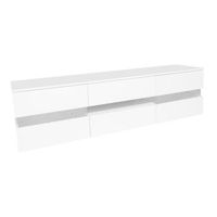 soporte para tv led de 160 cm - compartimento abierto - tv de 70 pulgadas - apertura mediante pulsador - blanco brillante