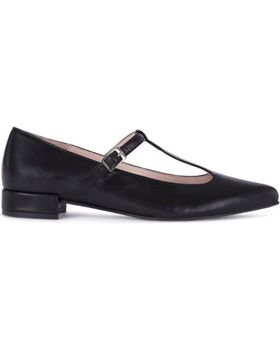 de MENINA STEP WOMENS POINTED TOE STRAPPY SANDALS BLACK