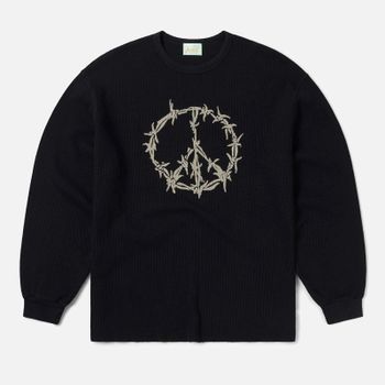 ARIES Peace Press Gothic Waffle Cotton-Knit T-Shirt - M