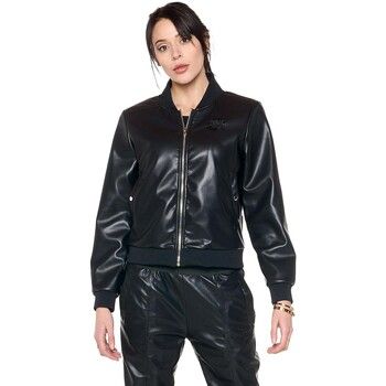 Leone 1947 Cazadora de cuero Woman Bomber Black Ring para mujer
