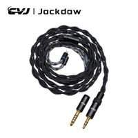 cvj jackdaw cable de actualizacion para auriculares 4 trenzas 400 nucleos ofc tejido mixto artesanal cable hifi iem conectores intercambiables 35mm44mm
