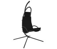 silla colgante de jardin - silla de exterior - silla terraza con cojin acero y tela oxford negro