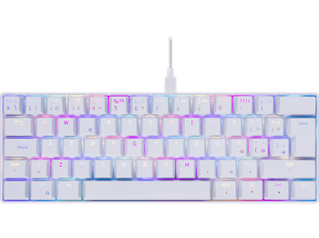 Teclado gaming - ISY IGK 5000-WT-ES, Cable 1.8 m, Mini, Retroiluminación, Blanco