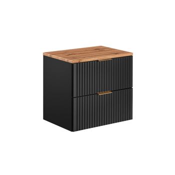Mueble bajo lavabo 60cm encimera paneles de melamina y mdf negro