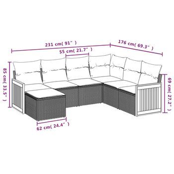 Conjunto De Comedor De Jardín (incluye Cojines, Conjunto De 7 Piezas)