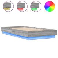 estructura de cama con luces led gris sonoma 75x190 cm vidaxl