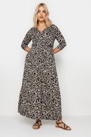 yours vestido maxi negro estampado leopardo mujer curvy y tallas grandes yours