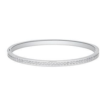 Brazalete de acero inoxidable con circonita, grabable