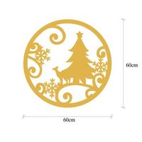decoracion pared de metal xmasgold-27 oro 60x60 cm