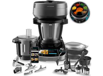 Robot de cocina - Cecotec Mambo CooKing Total Gourmet, 2200W, 4.5 l, 45 Funciones, 1000 recetas, Dispensador, Panel táctil, Autolimpieza, Wi-Fi, Inox