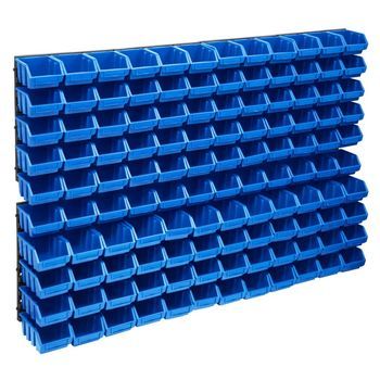 Kit De Cajas De Almacenaje 128 Pzas Paneles De Pared Rojo Negro Vidaxl